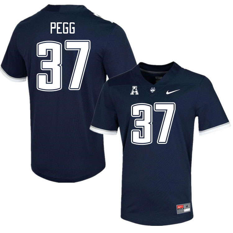 Men #37 Hayden Pegg Uconn Huskies College Football Jerseys Stitched-Navy